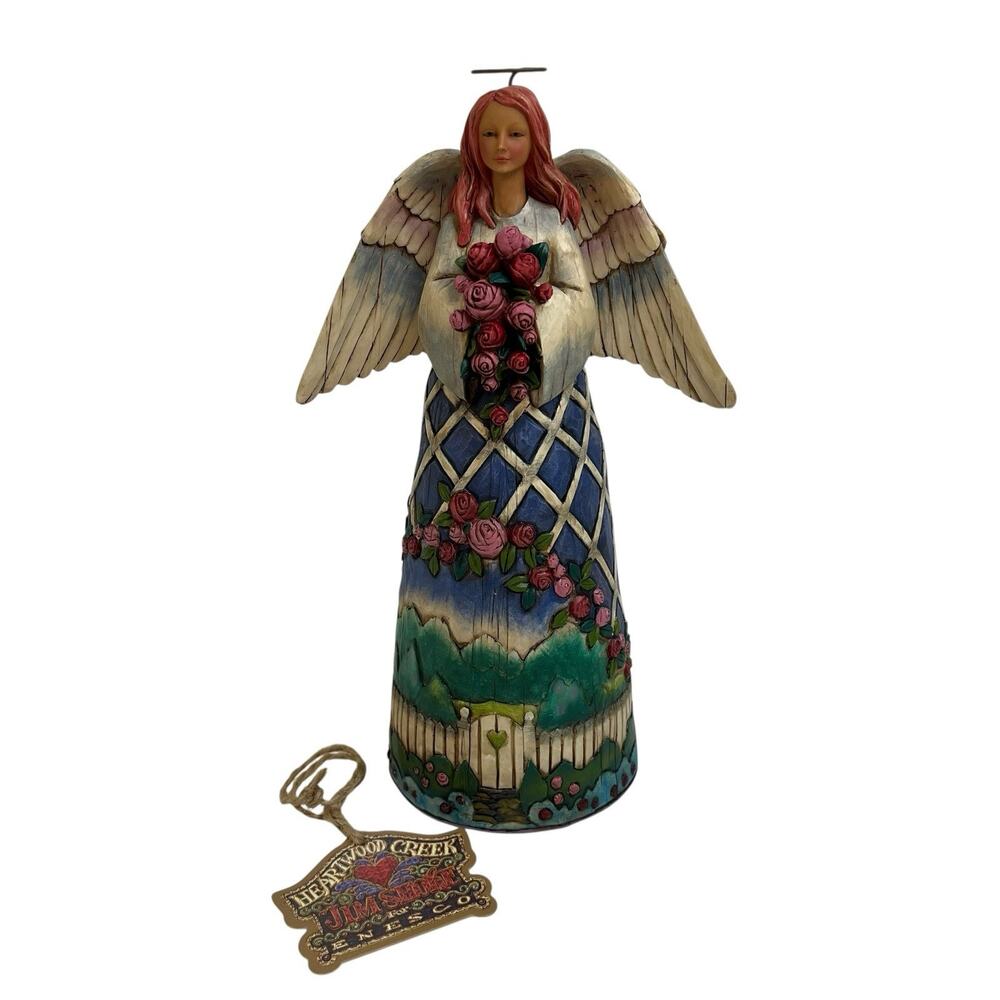 Jim Shore Guardian of the Garden and Flowers Angel Figurine Heartwood Creek 2003